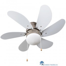 8712184009961 BESTRON DC30T PLAFONDVENTILATOR MET VERLICHTING 75 CM WIT 50 WATT