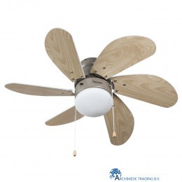 8712184009961 BESTRON DC30T PLAFONDVENTILATOR MET VERLICHTING 75 CM HOUT 50 WATT