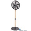 8712184055838 BESTRON DFS45WB DESIGN STATIEFVENTILATOR 45 CM ZWART EN HOUTKLEUR 50 WATT