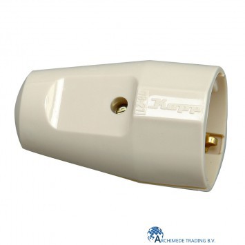 KOPP CONTRA STEKKER GEAARD WIT 2-POLIG