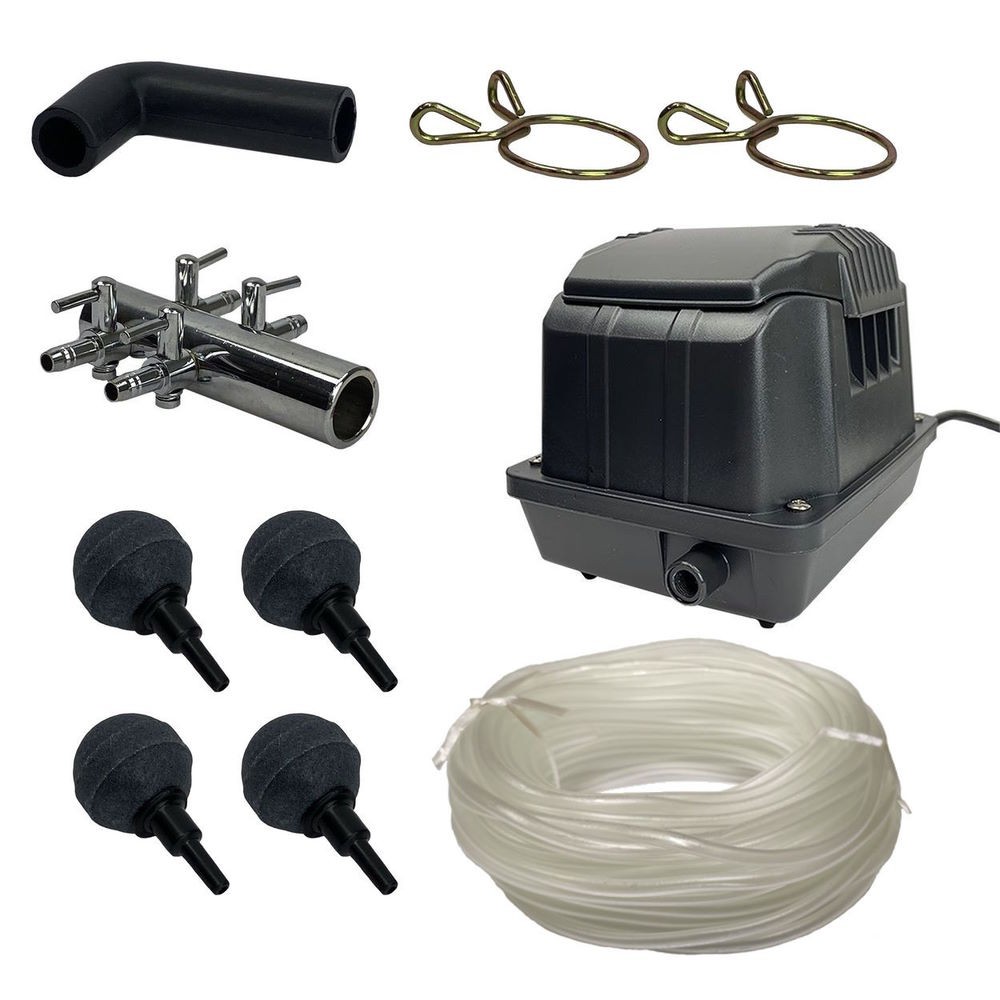 thumbnail: AquaForte AP-80 Luchtpompset 55 Watt - Incl. Reservemembranen | 53L/min Bij 2m | Vijverluchtpomp
