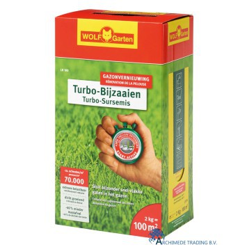 4009269385442  WOLF GARTEN LR 100 TURBO-BIJZAAIEN 2KG = 100M² GAZON HERSTEL