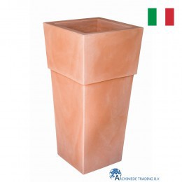 NPB AQUILA HOGE VIERKANTE BLOEMPOT 100 CM TERRA DI SIENA