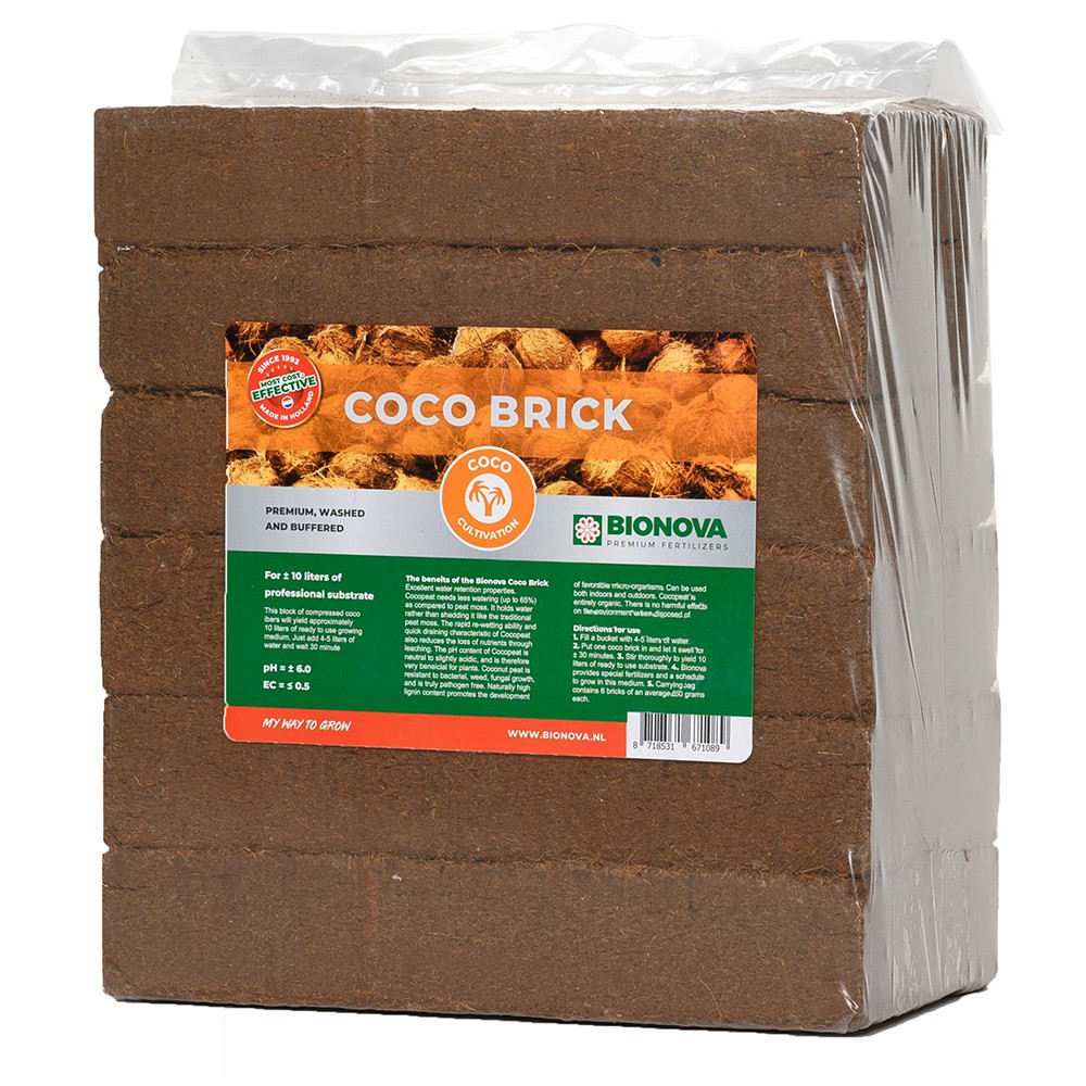 Brick Substrate Bionova Coco Brick | 6 Bricks of Pressed Coco Substrate