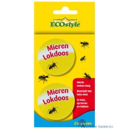 8711731004473 ECOSTYLE MIERENLOKDOOS VERPAKT PER 2 NATUURLIJK MIEREN BESTRIJDEN