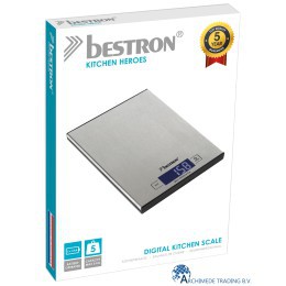 8712184054381 BESTRON AKS1000S DIGITALE RVS KEUKENWEEGSCHAAL VERPAKKING