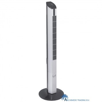 8712184023950 BESTRON DFT430 DESIGN TOWER VENTILATOR 107 CM ZILVER 50 WATT