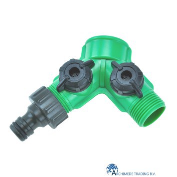 xcellent-2-weg-waterverdeler-met-kraantjes-1-x-3-4-inch-binnendraad-buitendraad-en-1-x-gardena-aansluiting