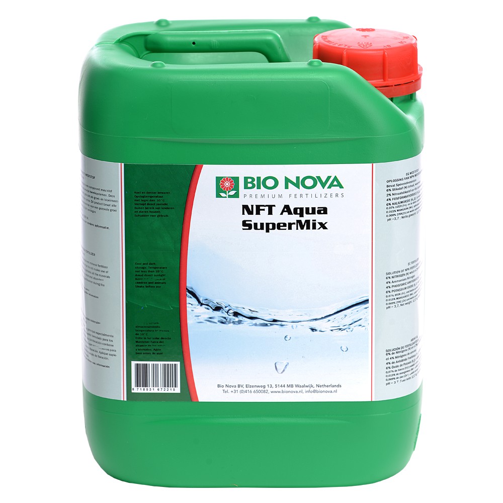Bio Nova NFT Aqua SuperMix 1L - Fertilizzante Minerale Unico Per Idroponica Senza Substrato - NPK 6-4-6 - 4