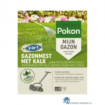 8711969026476 POKON GAZONMEST MET KALK 3-IN-1 15M²