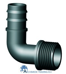 PE INSTEEKKOPPELING KNIE TULE Ø16MM X 3/4