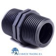 PP NIPPEL 2X BUITENDRAAD 1"